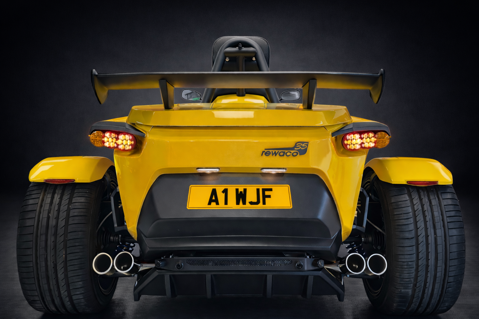 Rewaco PUR3 GT Turbo rear view - Solar Yellow